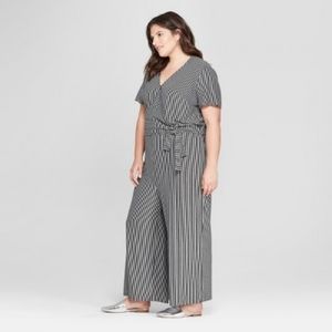 A New Day Striped Black and White Jumpsuit